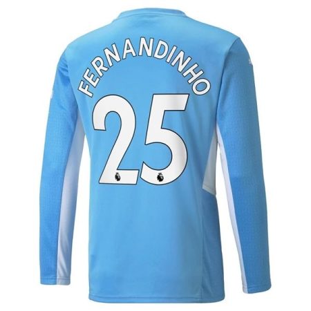 Camisola Manchester City Fernandinho 25 Principal 2021 2022 – Manga Comprida